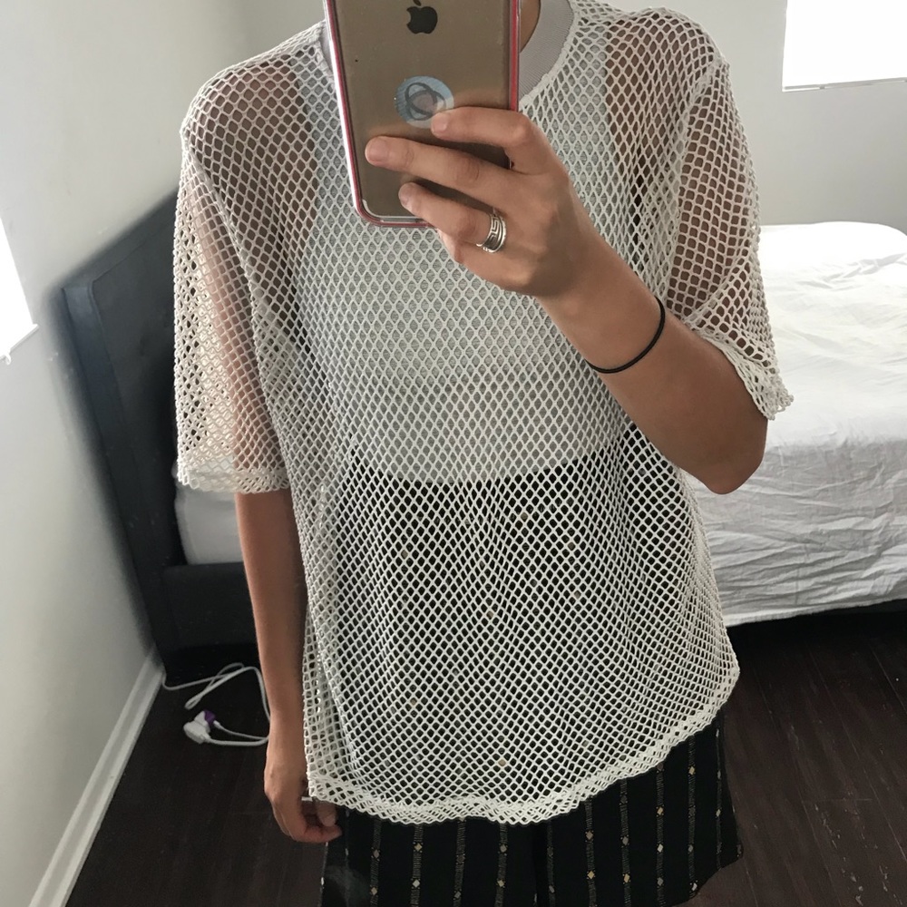 & Other Stories white netted oversized top